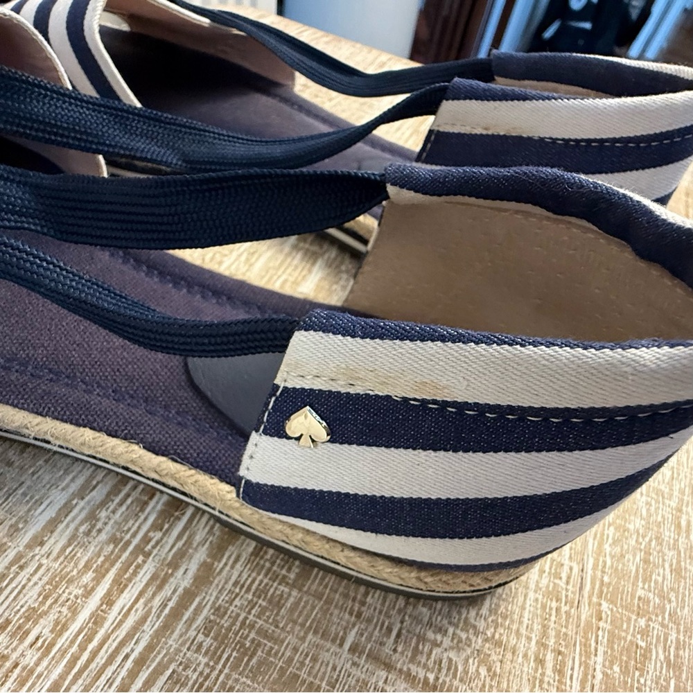 Kate Spade Blue and White Striped Espadrilles, 10M - Picture 9 of 13